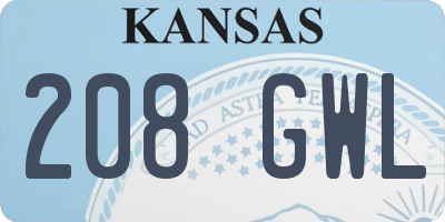 KS license plate 208GWL