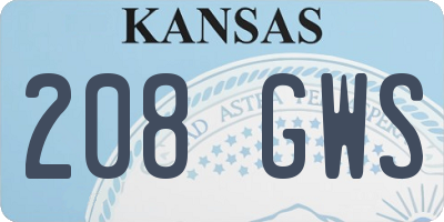 KS license plate 208GWS