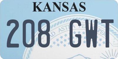 KS license plate 208GWT