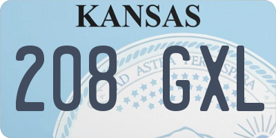 KS license plate 208GXL