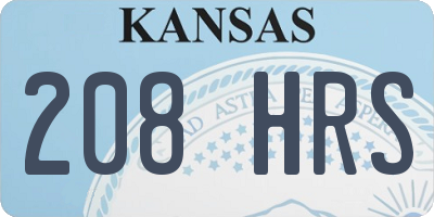 KS license plate 208HRS