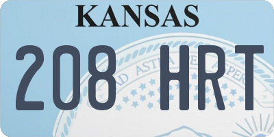 KS license plate 208HRT