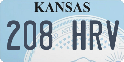 KS license plate 208HRV