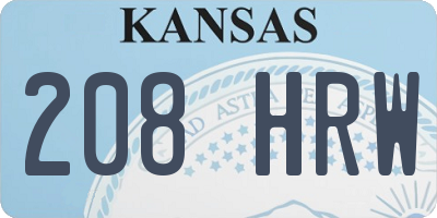 KS license plate 208HRW