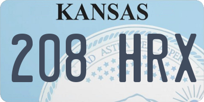 KS license plate 208HRX