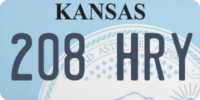 KS license plate 208HRY