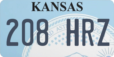 KS license plate 208HRZ
