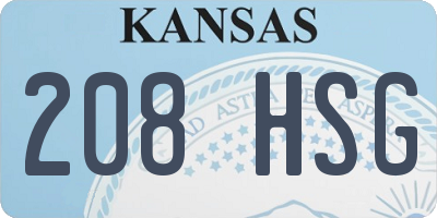 KS license plate 208HSG