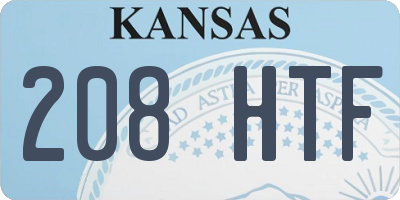 KS license plate 208HTF