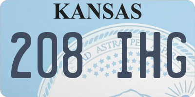 KS license plate 208IHG