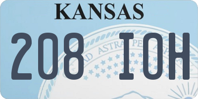 KS license plate 208IOH