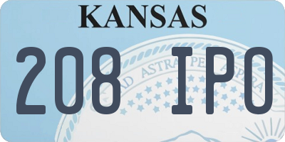 KS license plate 208IPO