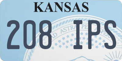 KS license plate 208IPS