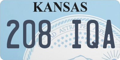 KS license plate 208IQA