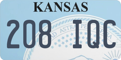 KS license plate 208IQC