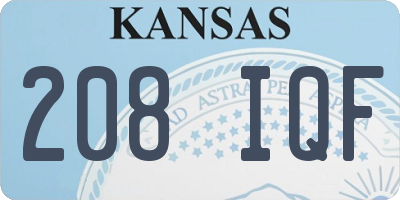 KS license plate 208IQF