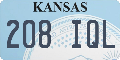 KS license plate 208IQL