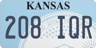 KS license plate 208IQR