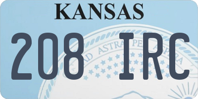 KS license plate 208IRC