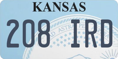 KS license plate 208IRD