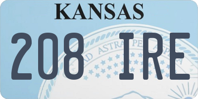 KS license plate 208IRE