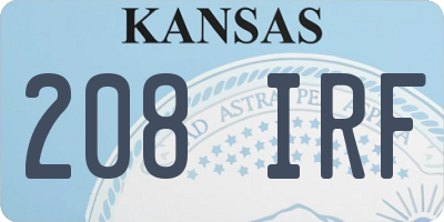 KS license plate 208IRF