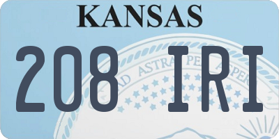 KS license plate 208IRI