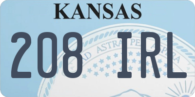 KS license plate 208IRL