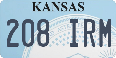 KS license plate 208IRM