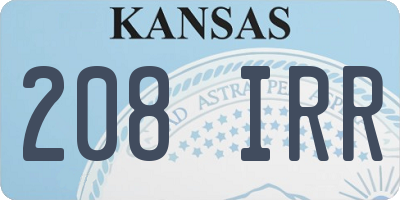KS license plate 208IRR