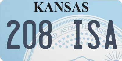 KS license plate 208ISA
