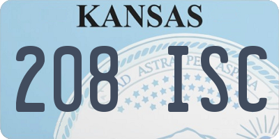 KS license plate 208ISC