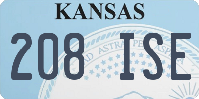 KS license plate 208ISE