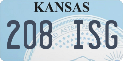 KS license plate 208ISG