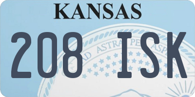KS license plate 208ISK