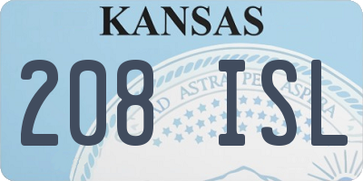 KS license plate 208ISL