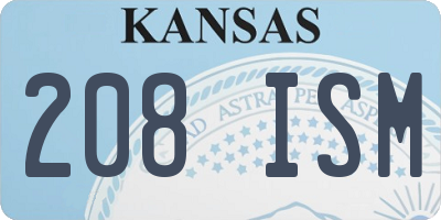 KS license plate 208ISM