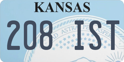 KS license plate 208IST