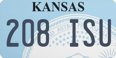 KS license plate 208ISU