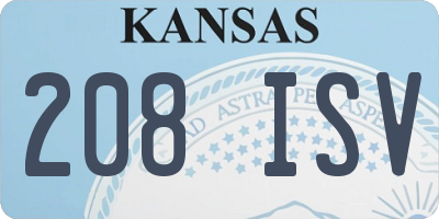 KS license plate 208ISV