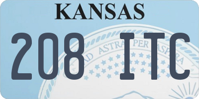 KS license plate 208ITC