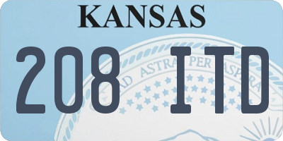 KS license plate 208ITD