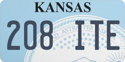 KS license plate 208ITE