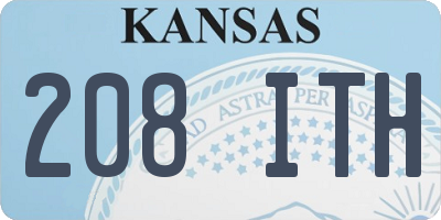 KS license plate 208ITH