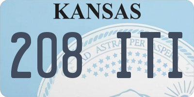 KS license plate 208ITI
