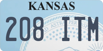 KS license plate 208ITM