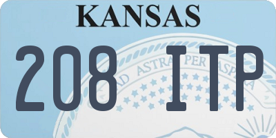 KS license plate 208ITP