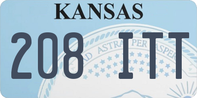 KS license plate 208ITT