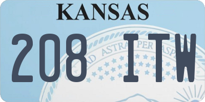 KS license plate 208ITW