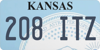 KS license plate 208ITZ